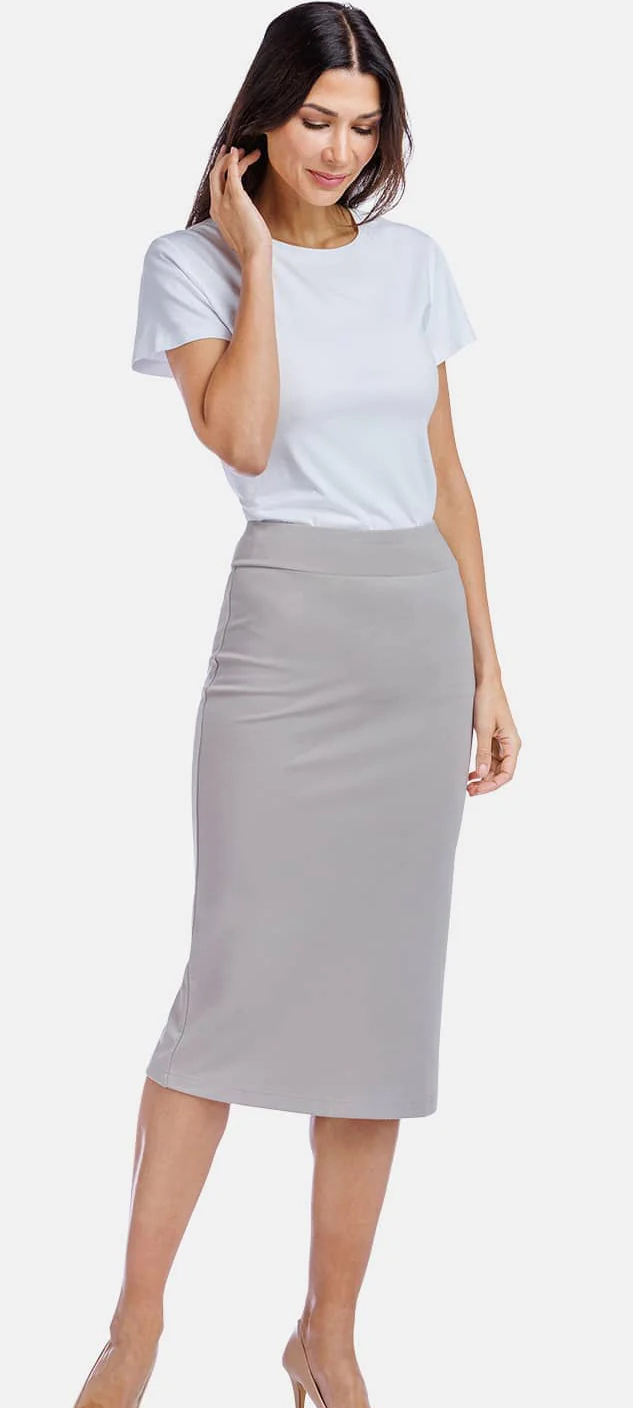 Gray 2024 skirt ootd